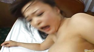 Luscious Yuu Haruka impales her tight box on a long throbbing cock